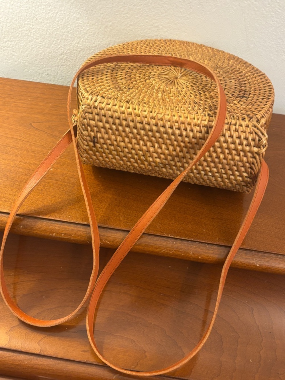 Boho Bali Rattan Crescent Shoulder Bag 100% Rattan Shell - Picture 14 of 14